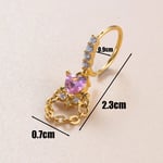 Pink / 1 Piece Simple Series Copper  Gold Color Zircon Women's Dangle Earrings Picture2